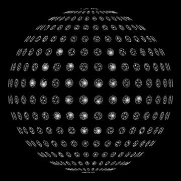 Flare Mesh Wire Frame Abstract Dotted Sphere with Flare Spots イラスト素材