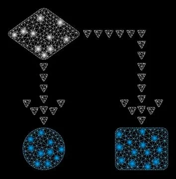 Flare Mesh Wire Frame Algorithm Flowchart with Flare Spots Stock Illustration