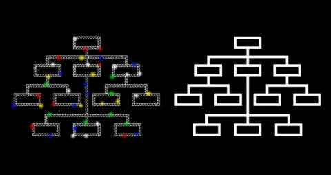 Flare Mesh Wire Frame Algorithm Tree Icon with Flare Spots Stock Illustration