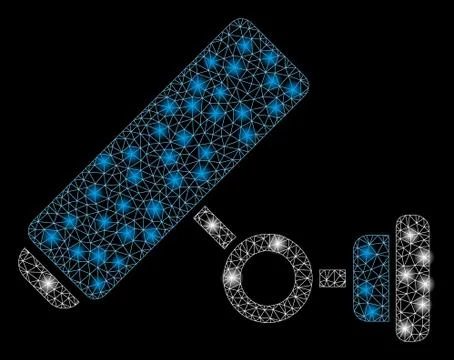 Flare Mesh Wire Frame CCTV Camera with Flare Spots Stock Illustration