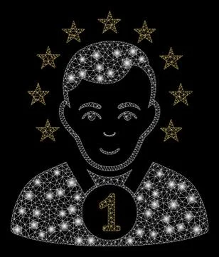Flare Mesh Wire Frame Champion with Flare Spots Stock Illustration