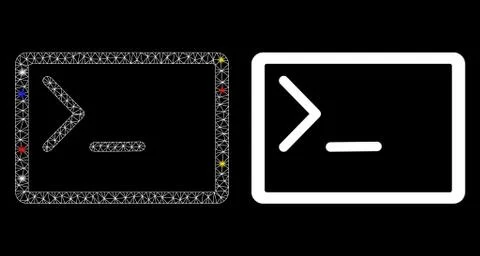 Flare Mesh Wire Frame Coding Console Icon with Flare Spots イラスト素材