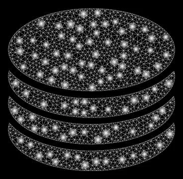 Flare Mesh Wire Frame Coin Stack with Flare Spots Illustrazione stock