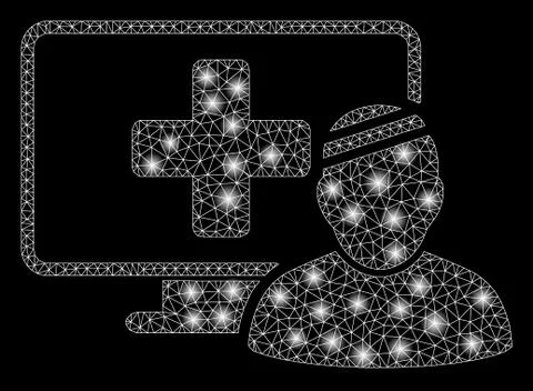 Flare Mesh Wire Frame Computer Patient with Flare Spots Stock-Illustration