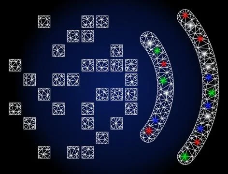 Flare Mesh Wire Frame Data Transmission with Flare Spots イラスト素材