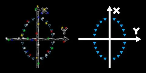 Flare Mesh Wire Frame Dotted Ellipse Plot Icon with Flare Spots Stockillustratie