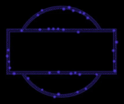 Flare Mesh Wire Frame Double Round and Rectangle Frame with Flare Spots Stock Illustration