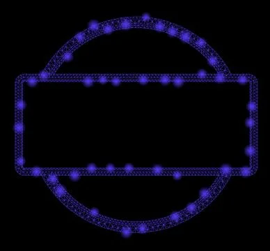 Flare Mesh Wire Frame Double Round and Rectangle Frame with Flare Spots Stock Illustration