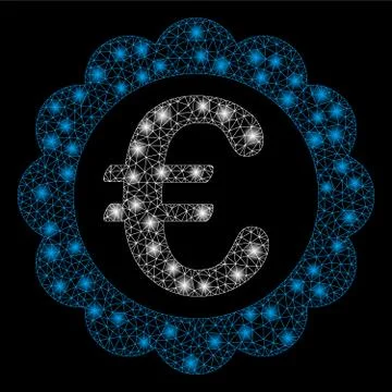 Flare Mesh Wire Frame Euro Quality Stamp with Flare Spots Illustrazione stock