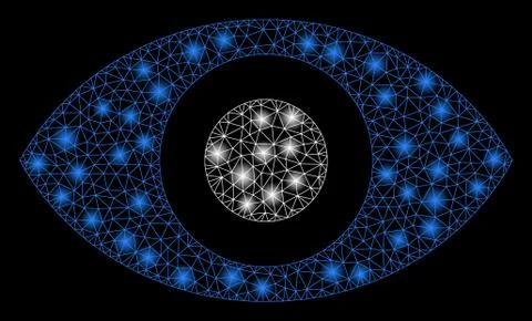 Flare Mesh Wire Frame Eye with Flare Spots Illustrazione stock
