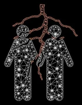 Flare Mesh Wire Frame Firend Conflict with Flare Spots Ilustração Stock