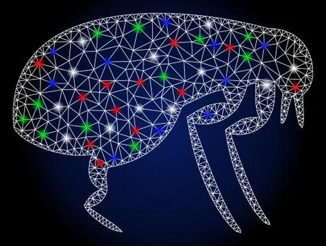 Flare Mesh Wire Frame Flea with Flare Spots Stock Illustration