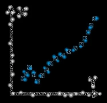 Flare Mesh Wire Frame Function Plot with Flare Spots Ilustración de archivo