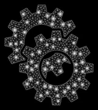 Flare Mesh Wire Frame Gears with Flare Spots Stock-Illustration