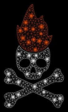 Flare Mesh Wire Frame Hell Fire with Flare Spots Stock Illustration