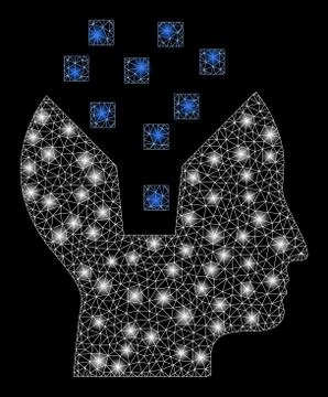 Flare Mesh Wire Frame Human Memory with Flare Spots Illustrazione stock