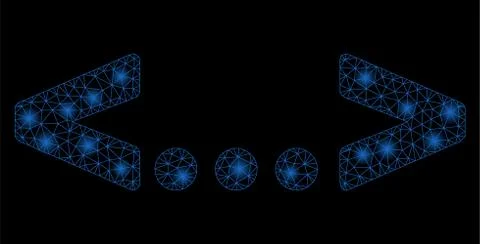 Flare Mesh Wire Frame Inline Code with Flash Spots 스톡 일러스트