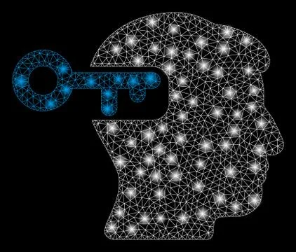 Flare Mesh Wire Frame Intellect Key with Flare Spots 스톡 일러스트