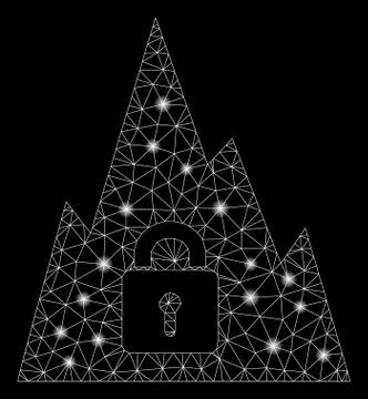 Flare Mesh Wire Frame Locked Tunnel with Flare Spots Stock Illustration