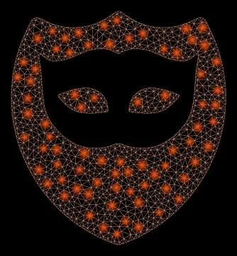 Flare Mesh Wire Frame Mask Shield with Flare Spots Stock Illustration