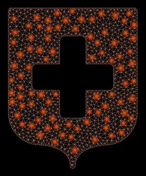 Flare Mesh Wire Frame Medical Shield with Flare Spots Stock Illustration
