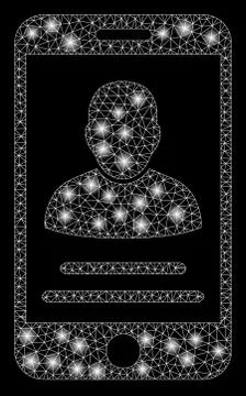Flare Mesh Wire Frame Mobile Account with Flare Spots Stock Illustration