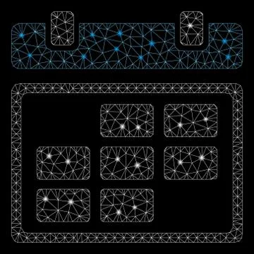 Flare Mesh Wire Frame Month Calendar with Flare Spots Stock Illustration