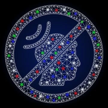 Flare Mesh Wire Frame No Telepathy Waves with Flare Spots Stock Illustration