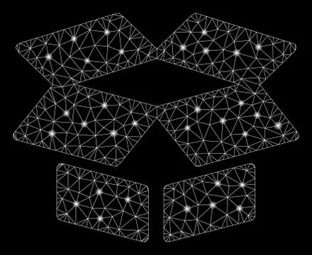 Flare Mesh Wire Frame Open Box with Flare Spots Stock Illustration