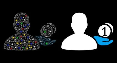 Flare Mesh Wire Frame Panhandler Icon with Flare Spots Stock Illustration