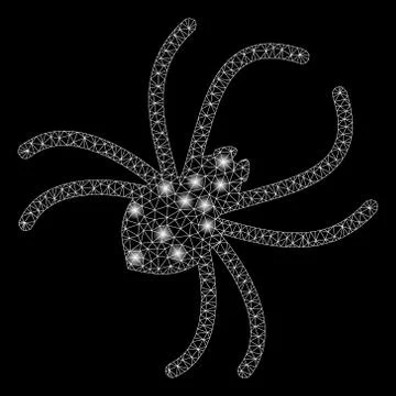 Flare Mesh Wire Frame Parasite Spider with Flare Spots Illustration