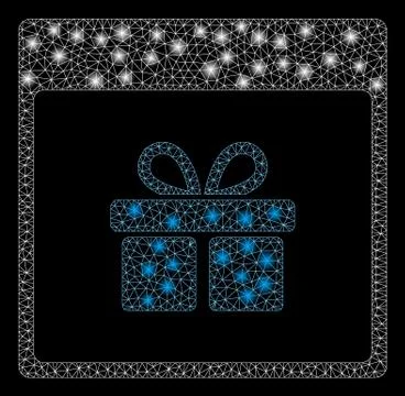 Flare Mesh Wire Frame Present Box Calendar Page with Flare Spots Stock Illustration
