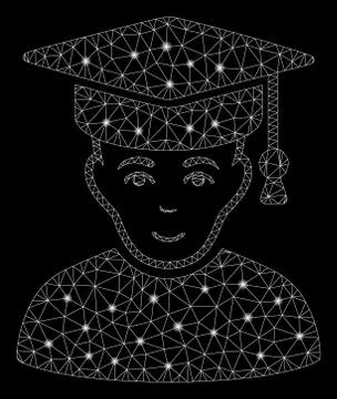 Flare Mesh Wire Frame Professor with Flare Spots Stock Illustration