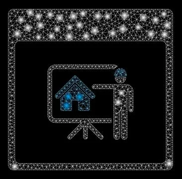 Flare Mesh Wire Frame Realty Developer Calendar Page with Flare Spots Stock Illustration