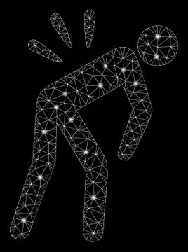 Flare Mesh Wire Frame Sciatica Back Pain with Light Spots Stock Illustration