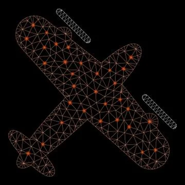 Flare Mesh Wire Frame Screw Aeroplane with Flare Spots Illustrazione stock
