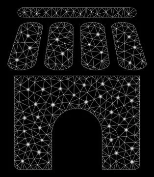 Flare Mesh Wire Frame Shop Building with Flare Spots Ilustración de archivo
