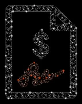 Flare Mesh Wire Frame Signed Invoice with Flare Spots Stockillustratie