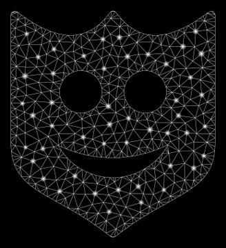 Flare Mesh Wire Frame Smile Shield with Flare Spots Stock Illustration