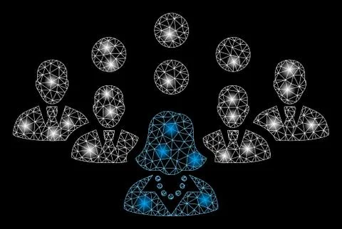 Flare Mesh Wire Frame Staff Team with Flare Spots Stock Illustration