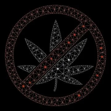 Flare Mesh Wire Frame Stop Cannabis with Flare Spots Illustration
