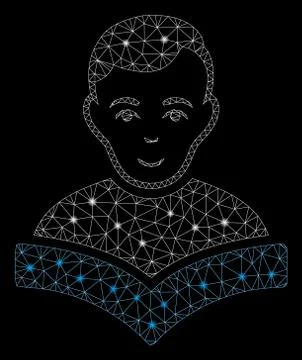 Flare Mesh Wire Frame Student with Flare Spots Illustrazione stock