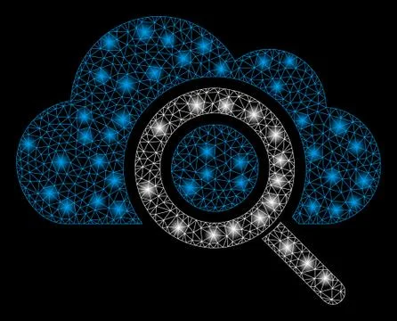 Flare Mesh Wire Frame View Cloud with Flare Spots イラスト素材