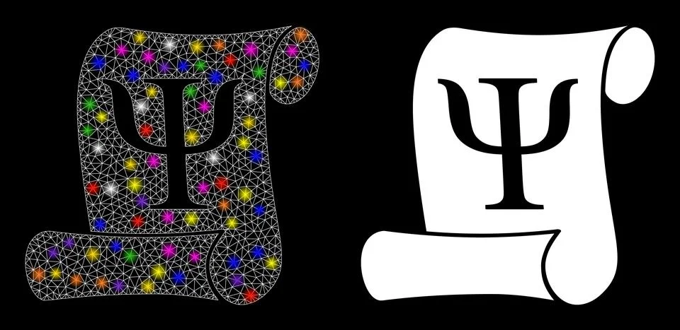 Flare Net Neuro-Linguistic Programming Icon with Constellation Colored Stockillustratie