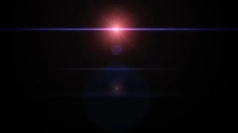 Flare overlay light red star isolated on black background, realistic optical  Stock Illustration