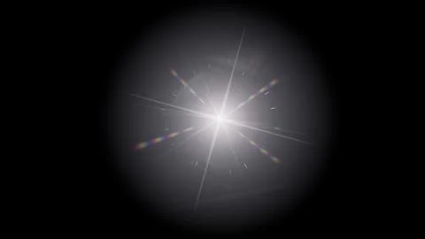 Flare overlay sun light len effect. Sharp white star with rainbow diffracti.. Stock Photos