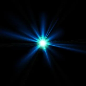 Flare with rays on black background Stock Illustration