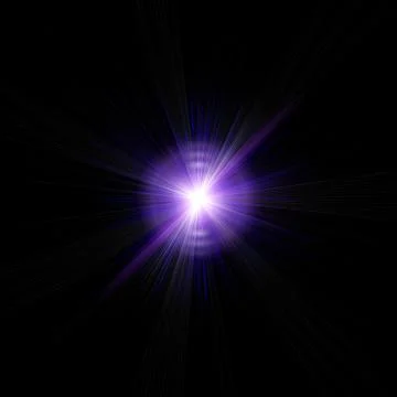 Flare with rays on black background Stock Illustration