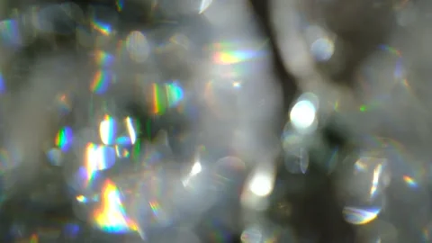 Flare reflection from prism or diamond. Crystal rainbow lights effect, brig.. Stock Footage 346568639