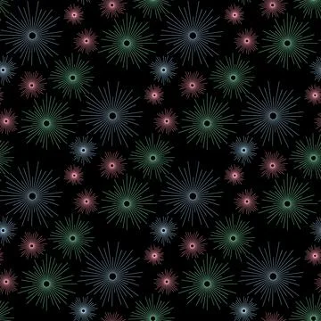 Flare salute spark seamless pattern dark background for textile design イラスト素材